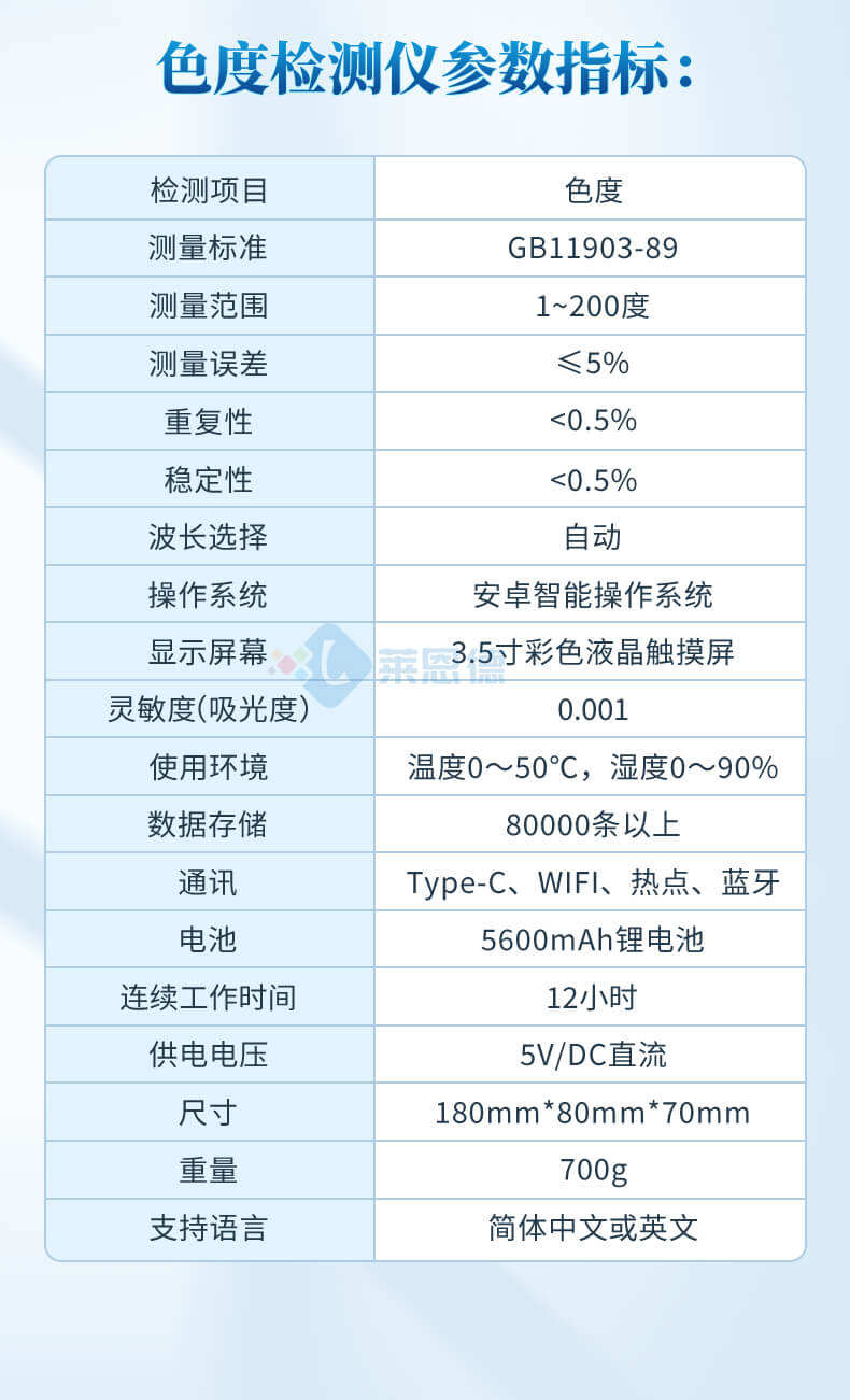 水質色度檢測儀